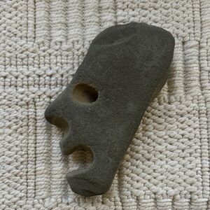 Unique Gray face Stone rock 🪨 ocean beach 🏝️one of a kind